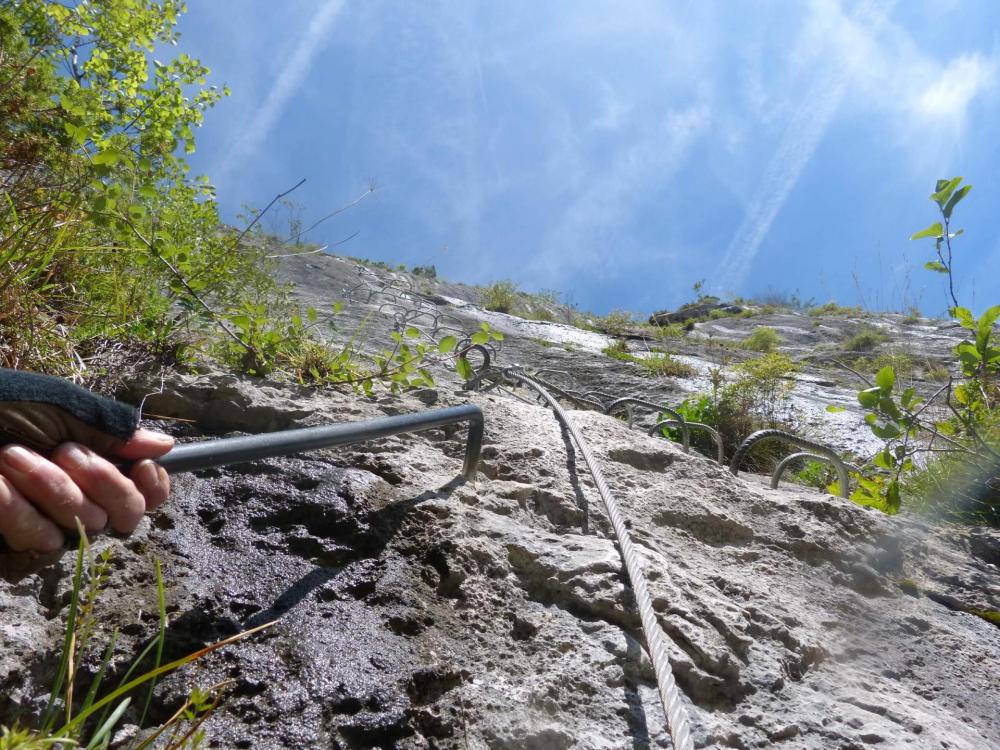 Saix de Miolène, tronçon du Chamois, la Para Néra première belle verticale de la via des Saix de Moliène