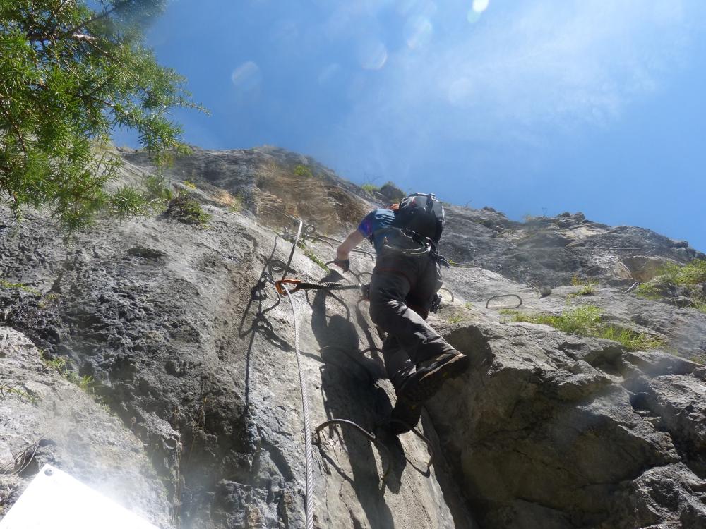 Saix de Miolène, départ de la via ferrata