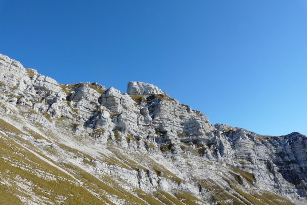 la dernière barre rocheuse que je vais gravir en traversée ascendante jusq'au fauteuil