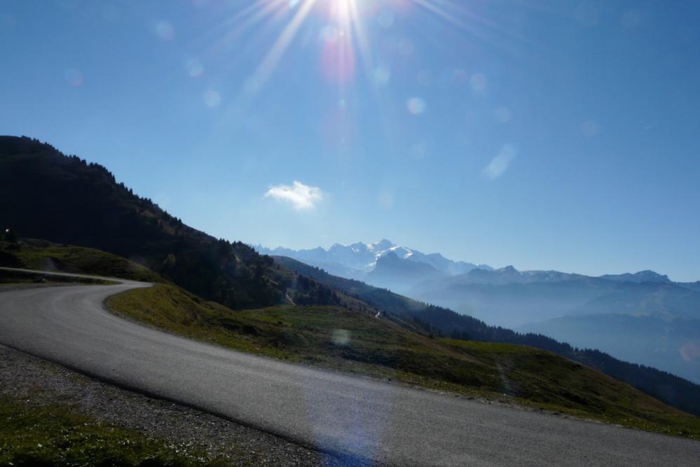 le haut du col de Joux Plane et la vue sur le Mont blanc