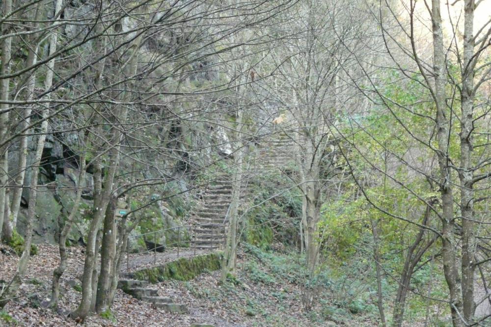 l' escalier qui mène au barrage de Planfoy