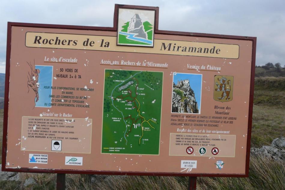 panneau d'info rocher de la Miramande