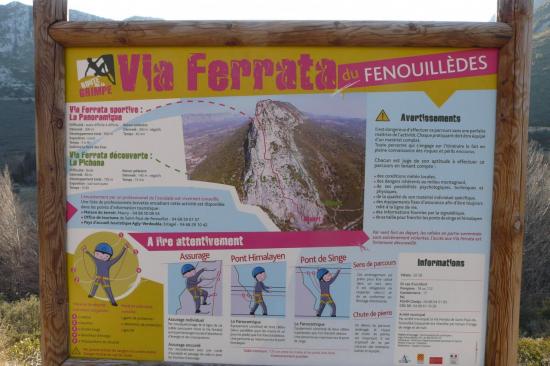 panneau d' info des  vias de St Paul de Fenouillet