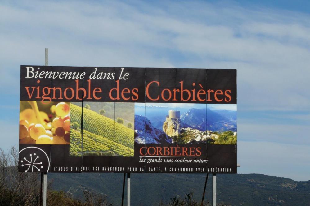 panneau d'info sur le vignoble de Cucugnan