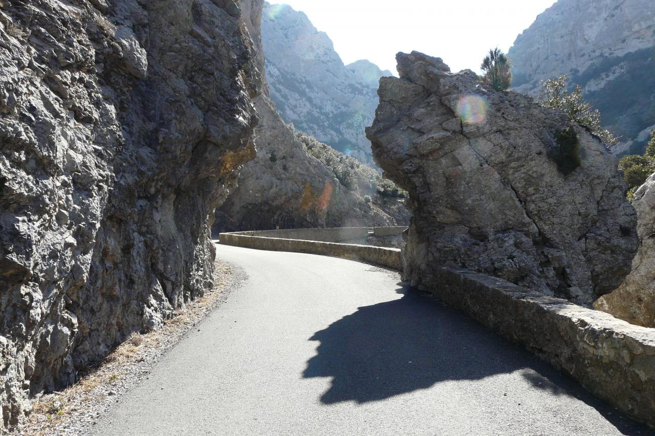 début de la montée des gorges de Galamus