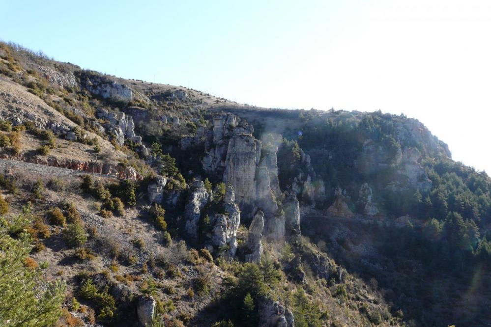 les rochers de Bouilhères à Meyrueis