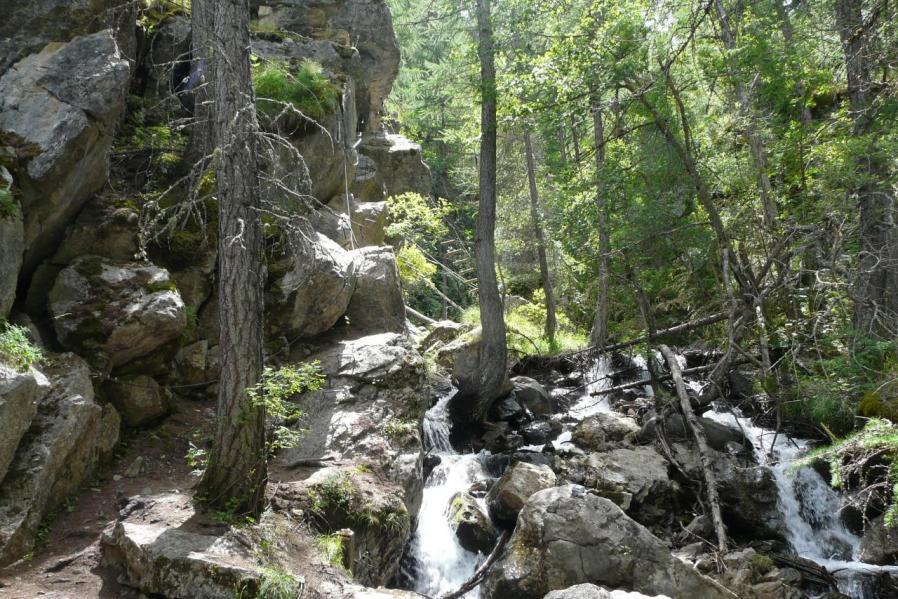 le départ de la via ferrata du torrent de la combe