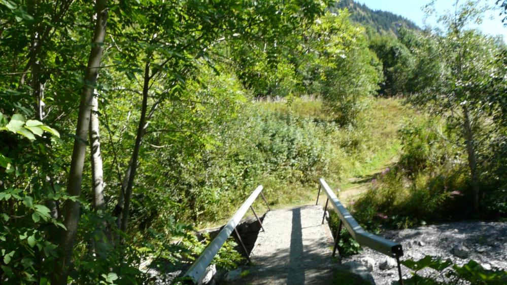 Passerelle sur le torrent au bas du hameau de la Vilette