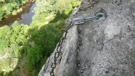 Amarrage pour un rappel dans le dernier pilier