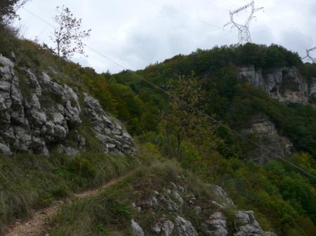 le sentier de descente vers le bas de la première cascade de Charabotte