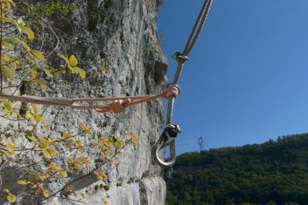 le système pour la descente en rappel vers la 