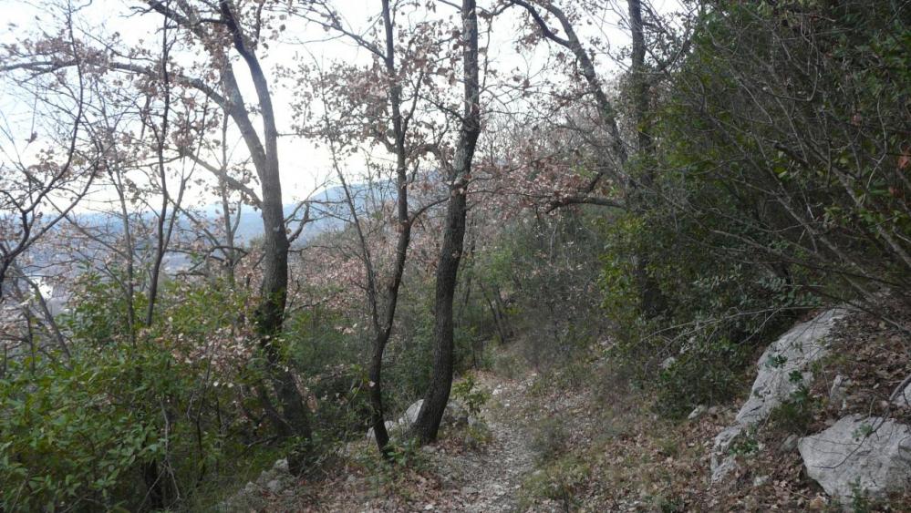 chemin de descente via du Thaurac