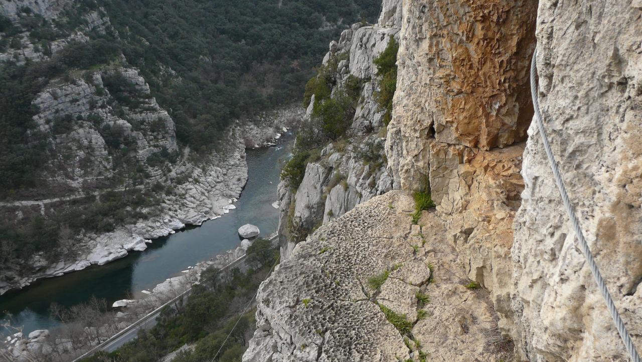 belle vue depuis la sortie de la deuxième cheminée (via du Thaurac)