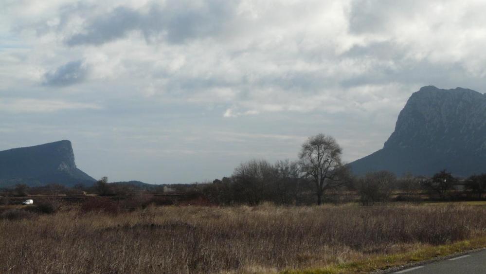 Pic St Loup et montagne de l' Hortus vus depuis St Martin de Londres