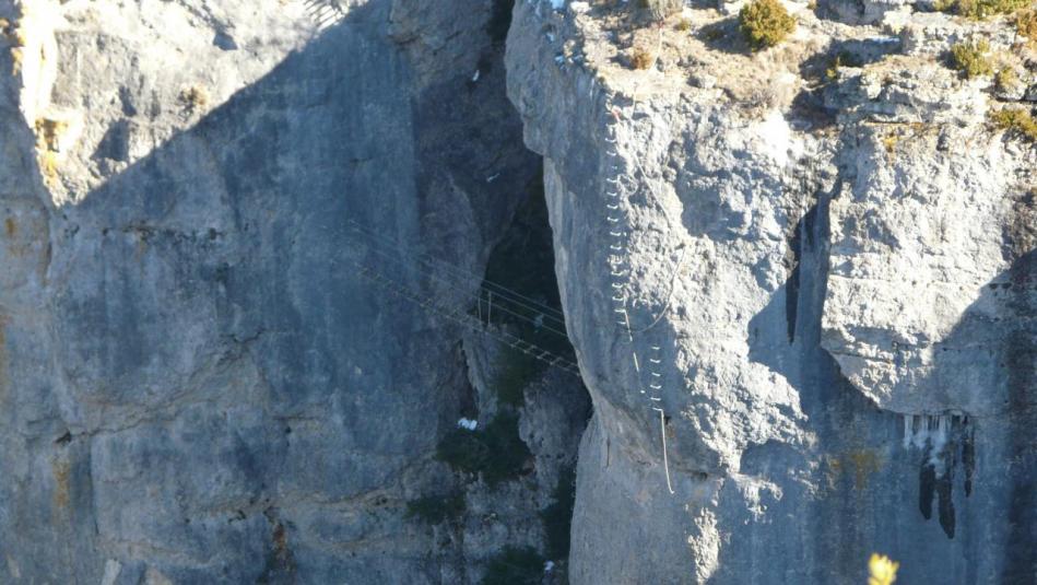 la verticale TD de sortie de la via de Florac(photo prise pendant la construction)