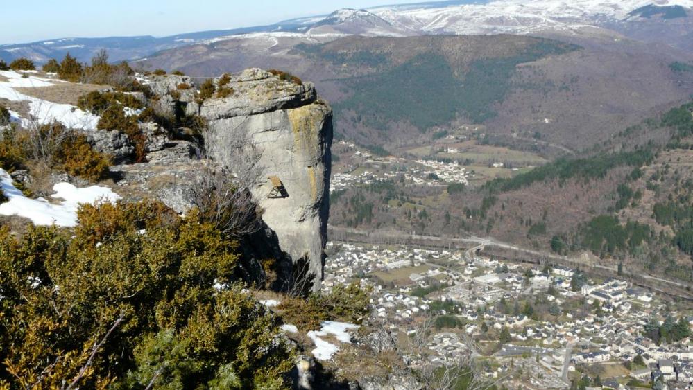 arrivée de la tyrolienne à Florac