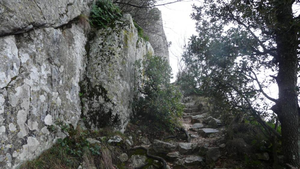 la montée jusque dans le château de Viviourés