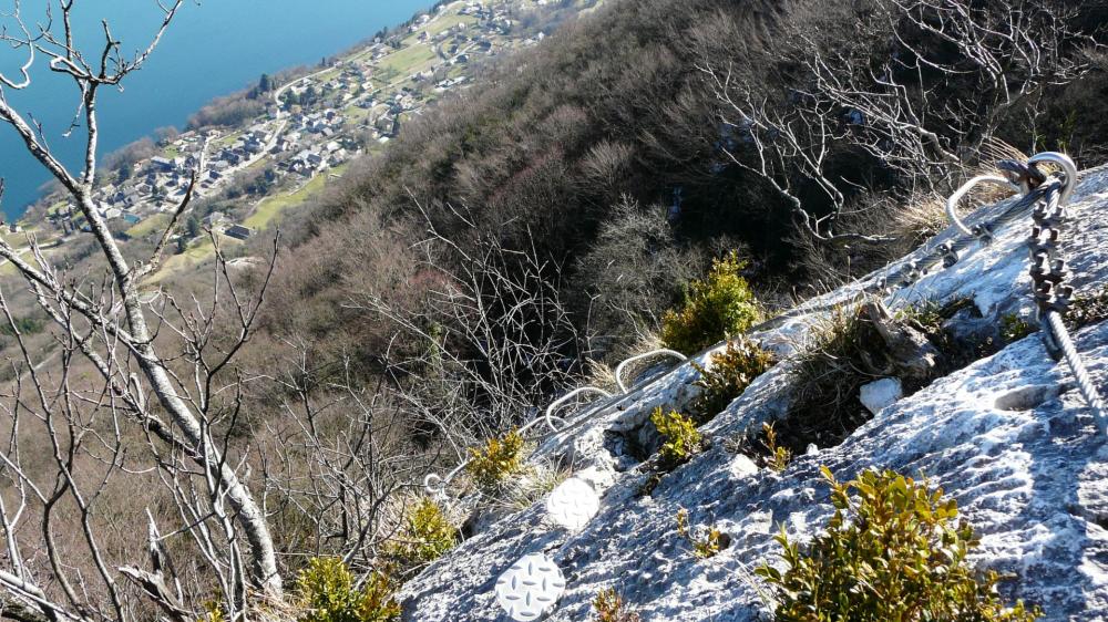 Passage de la jonction avec la primevère à Oreille d' Ours, début de la face sud