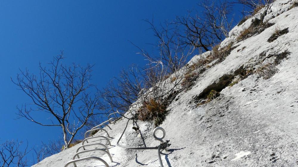 la remontée finale du pilier de la via du rocher du Cornillon