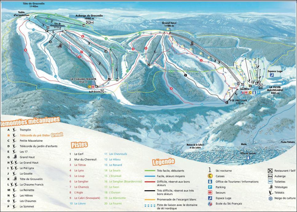 Plan pistes ski gerardmer