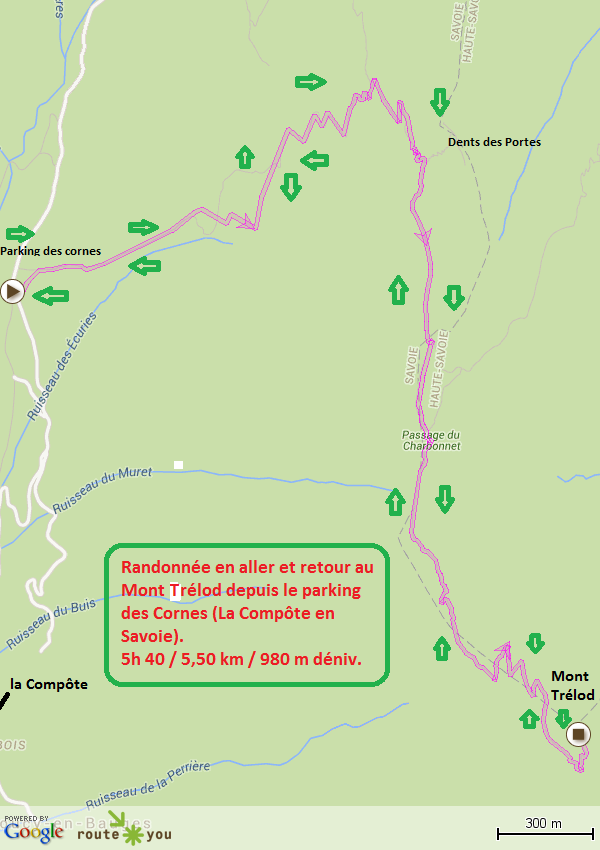 Randonnee le mont Trelod en aller et retour depuis le parking des cornes la compote savoie