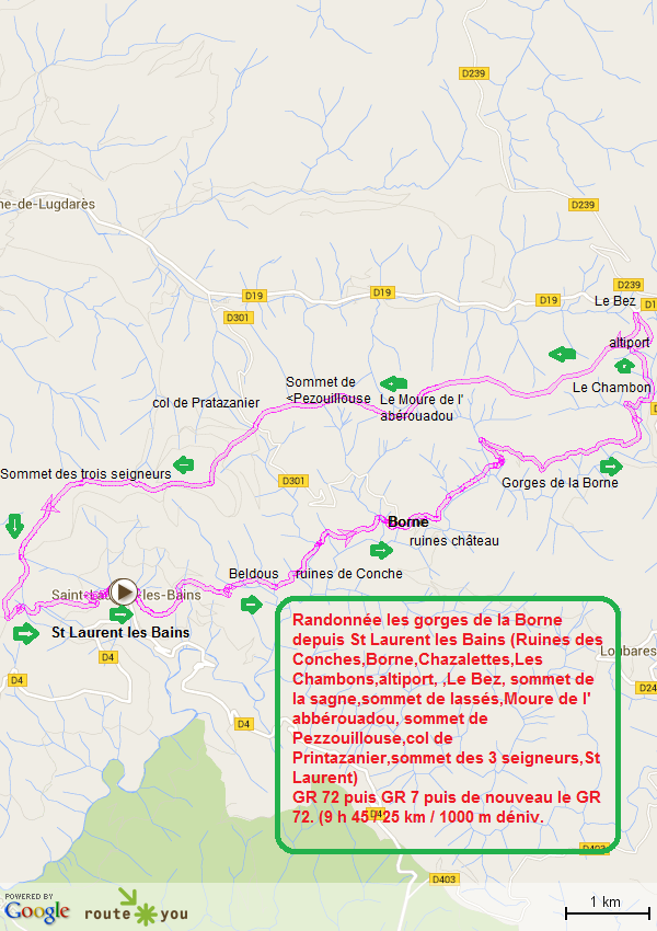 Randonnee les gorges de la borne le bez sommet des 3 seigneurs