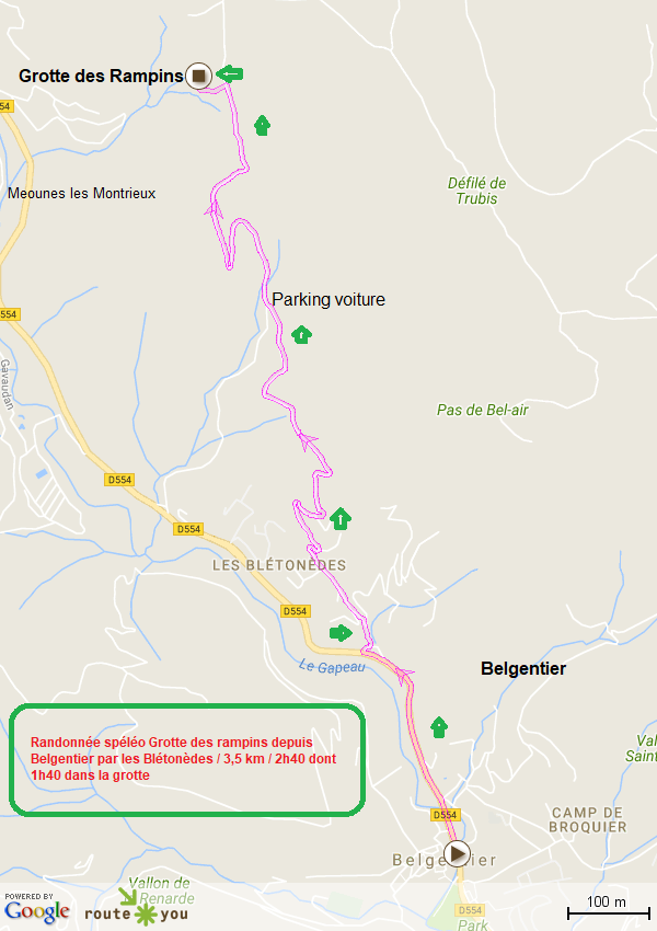 Randonnee speleo grotte des rampins depuis belgentier var