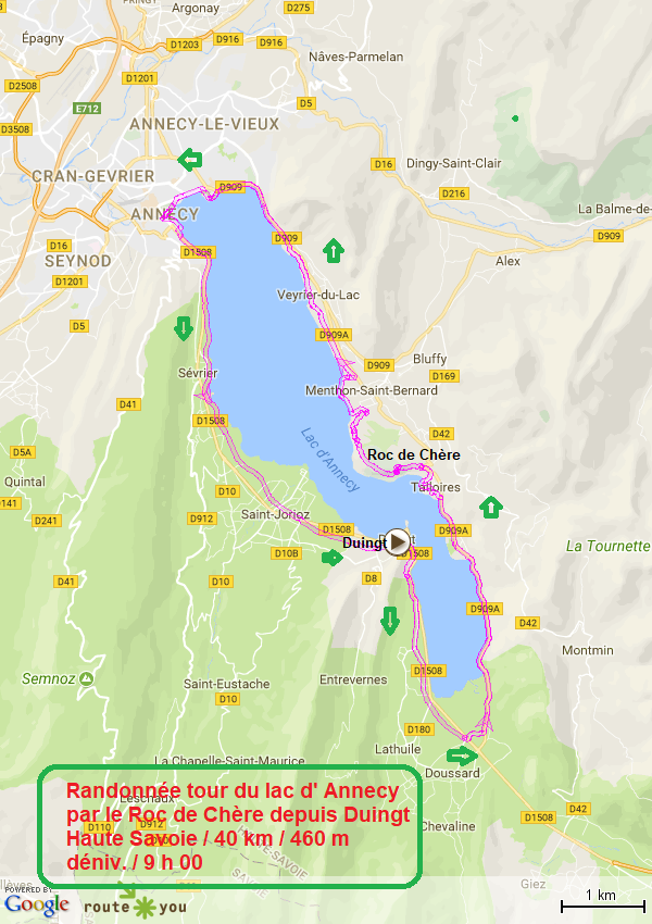 Randonnee tour du lac d annecy par le roc de chere depuis duingt haute savoie