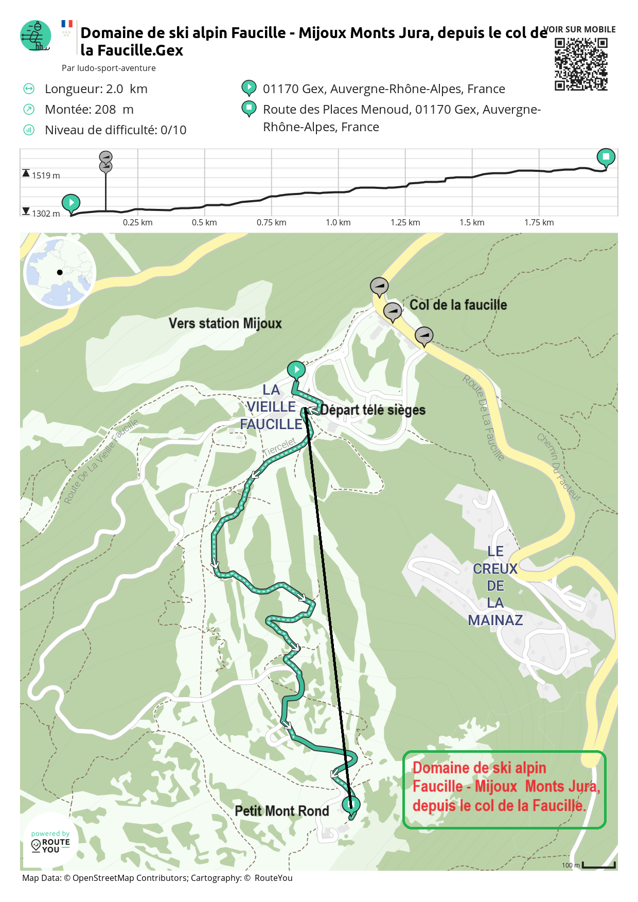 Routeyou domaine de ski alpin faucille mijoux monts jura depuis le col de la faucille gex