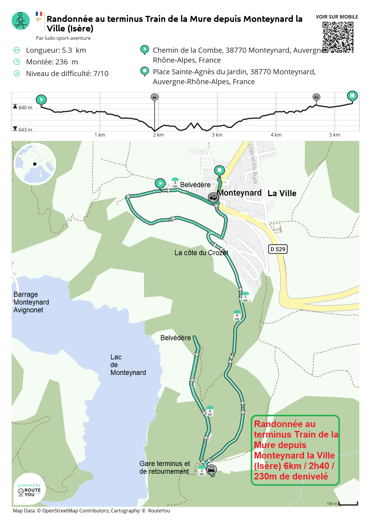 Routeyou randonnee au terminus train de la mure depuis monteynard la ville isere 1