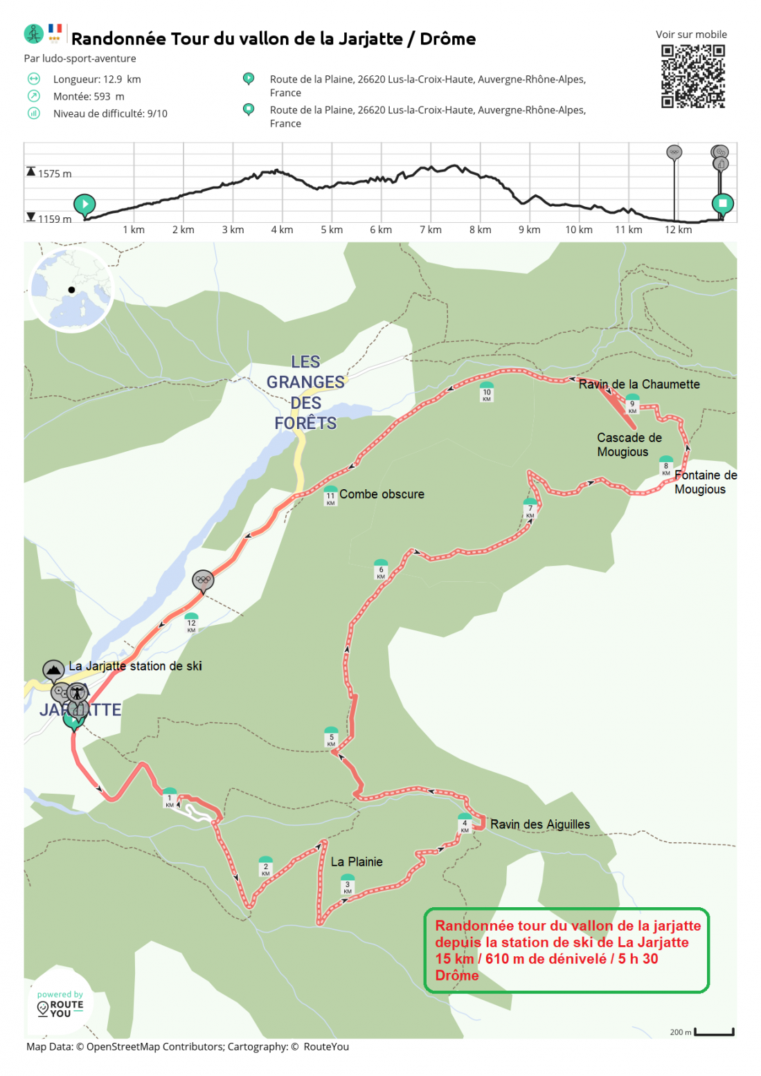 Routeyou randonnee tour du vallon de la jarjatte drome