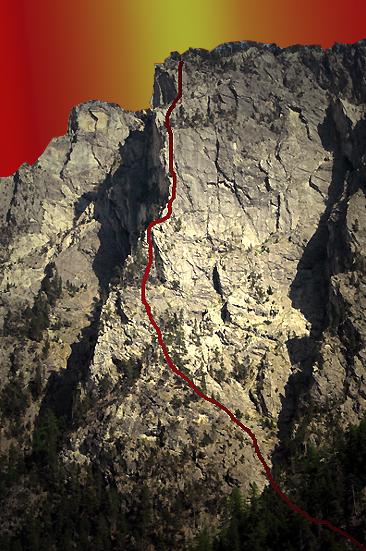 Tracé via ferrata del Rocca Clari à Clavières (Italie)