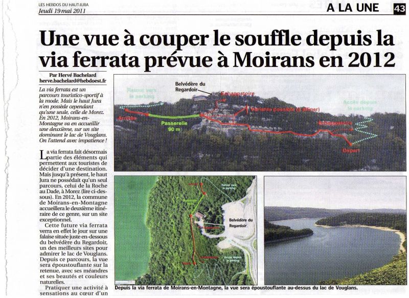 article de presse, ouverture de la via du regardoir à Moirans en montagne