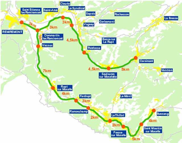 la  totalité de la voie verte depuis remiremont vers Bussang et Cornimont (2011)